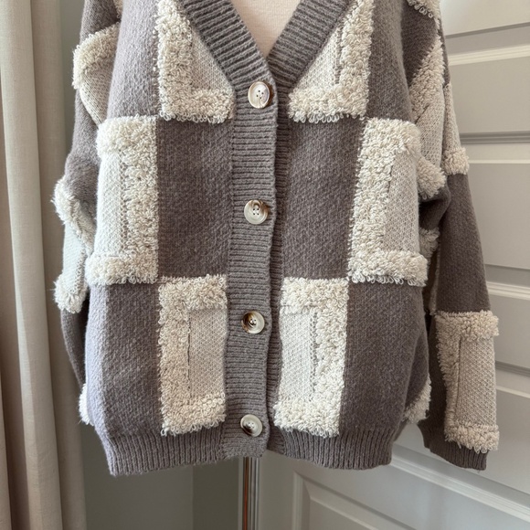 Hudson Gray Wanna Be Close Checkered Cardigan — Size Medium - Picture 4 of 6